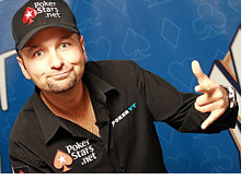 -- Daniel Negreanu with his hand up --