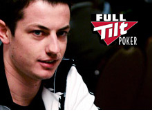-- Tom Durrrr Dwan next to the Full Tilt Poker logo --