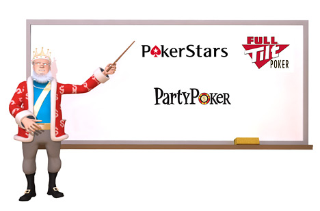 The King is teaching about the Online Poker Rooms - PokerStars Full Tilt and PartyPoker