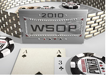 -- 3d illustration of 2010 WSOP bracelet and chips --