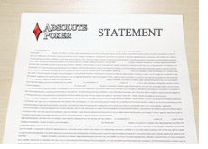 absolute poker issues a statement in regards to the poker scandal