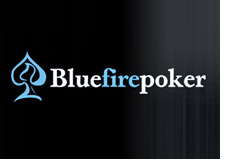 company logo - blue fire poker