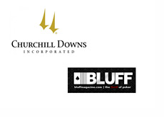 Churchill Downs logo and Bluff Media logo