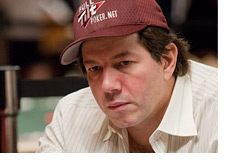 David Benyamine - Wearing a red Full Tilt Poker hat