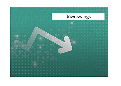 A streak of poor performances - Downswing - Can happen to anyone.  Illustration.