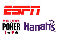 espn logo - wsop logo and harras casino logo - world series of poker final table television airing issue - topic