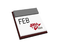 -- Calendar illustration - Full Tilt logo - Month of February --