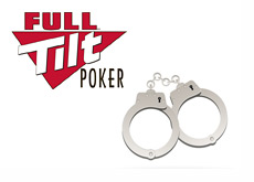 Full Tilt Poker logo next to a pair of cuffs