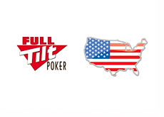 Full Tilt Poker logo and map / flag of USA