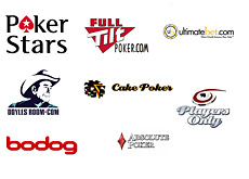 poker logos involved in the kentucky lawsuit - pokerstars, full tilt, bodog, ultimate bet, doyles room, cake poker, players only, absolute poker