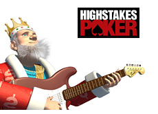 -- Poker King is strumming sweet guitar chords on his fender stratocaster while looking at the High Stakes Poker logo and reviewing the latest episode --