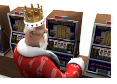 King next to a video poker machine
