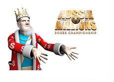 King is presenting the Aussie Millions - Logo on White Background