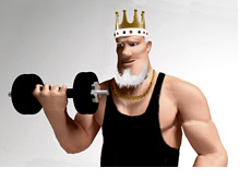 The King in a black wife beater doing some bicep curls