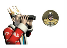 The King is looking through binoculars at the next FTOPS event