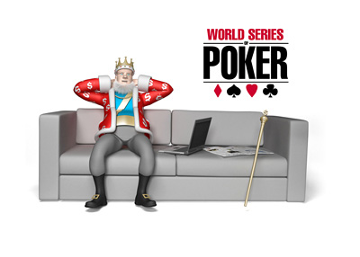 The King is relaxing on his two-seater couch, next to a laptop and talking about the 2016 WSOP final table