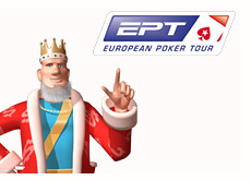 king pointing to the ept logo - european poker tour