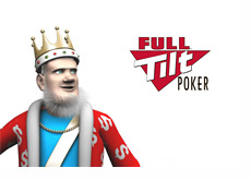 The King is looking over to the Full Tilt Poker Logo