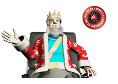 The King is sitting in his chair talking about the 2010 WCOOP start