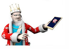 The King is surfing the Full Tilt Poker website on his tablet