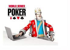 The King is on his laptop reporting the news from the World Series of Poker (WSOP)