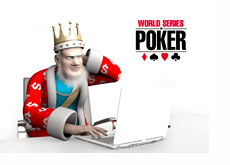 The King is on the laptop reporting the latest news from the World Series of Poker