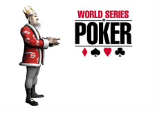 The King is standing next to the WSOP (World Series of Poker) logo - Reporting on the final event