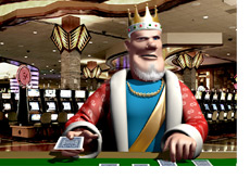 The King is playing poker in a Las Vegas casino