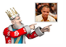 The King is pointing towards Phil Ivey - Winner of 9th WSOP Bracelet