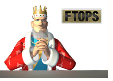 poker king in the thinking pose - ftops logo