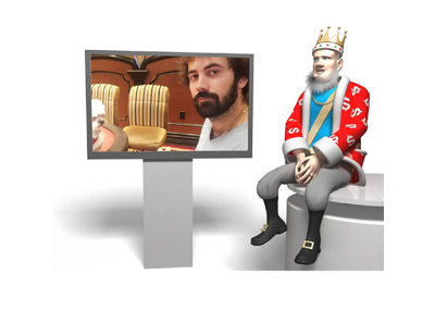The Poker King is doing a quick report on Jason Mercier. Shows his Twitter photo on studio TV.