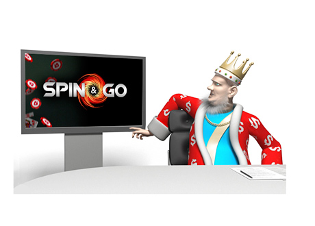 The King is reporting on the latest winners from Pokerstars Spin and Go tournament - Studio shot