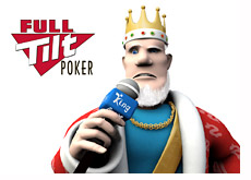 poker king holding a microphone and reporting on the latest full tilt - ftops - event