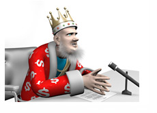 The King is reporting the latest news from the world of poker