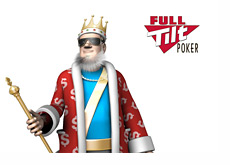 King wearing new shades next to Full Tilt Poker logo