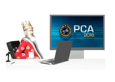 From his TV studio, the King is updating on the latest happenings from the 2016 PCA (Pokerstars Caribbean Adventure) tournament