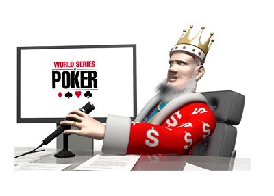 The King reports on the latest from the World Series of Poker (WSOP) 2015 - Leaning back in his studio chair looking back at the television set