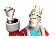 The King displaying two WSOP bracelets