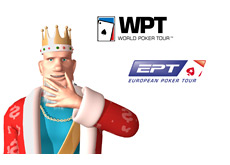 -- The King is updating on the latest news from the World Poker Tour and the European Poker Tour - WPT and EPT logos --