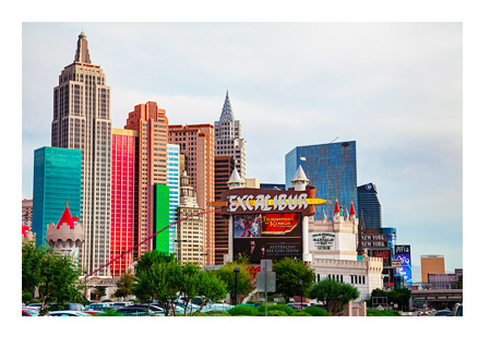 Las Vegas Nevada - Skyline - Sunny Morning - Photo - Excalibur Hotel