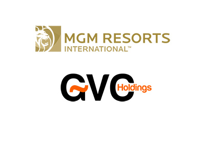 MGM Resorts and GVC Holdings company logos - Year is 2018 - Joint venture in the making.