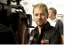 Daniel Negreanu in front of the camera at the National Heads-Up Poker Championship - 2011