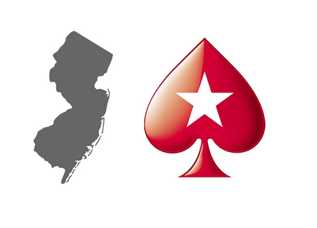 New Jersey Map Outline and Pokerstars Spade Logo