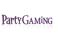 company logo - partygaming - white background - purple letters