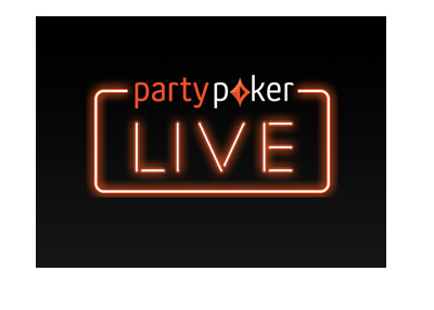 Partypoker Live - Neon sign logo on black background - 2018.