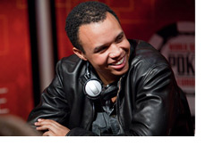 Phil Ivey at the WSOPE 2010 - Wearing a black leather jacket