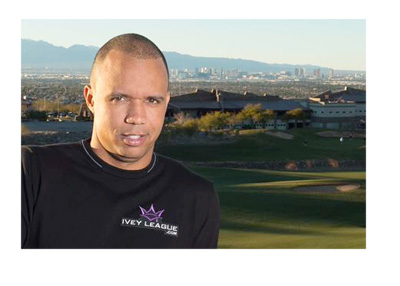 Phil Ivey posing in front of a Las Vegas skyline - World Series of Poker - WSOP - 2015