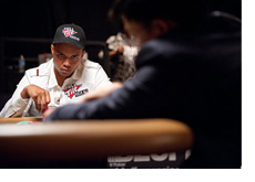 Phil Ivey at the WSOP 2010 - All business look across the table