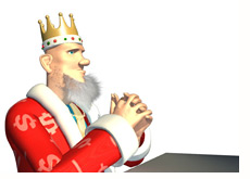 -- poker king in the thinking pose --