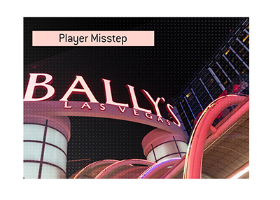 Poker player makes a mistake at the Ballys Casino in Las Vegas.